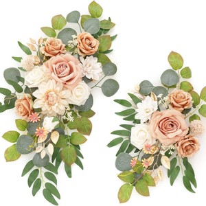 2 Pieces Artificial Flower Decoration Floral Wall Ornament For Wedding Reception Background Home Interior Wall Decor - Product Image 5