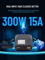 Cargador/Descargador Inteligente ToolkitRC M6AC AC 120W DC 300W 15A con Probador de Señales para Baterías LiPo 1-6S