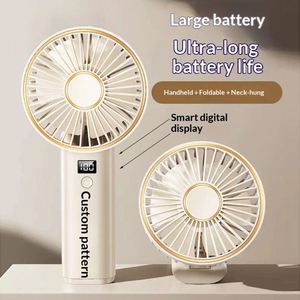 Ventilador Portátil de Mano, 1200mAh, 180° Ajustable, 6 Velocidades, Pantalla, Recargable por USB, Plegable, para Colgar del Cuello, Uso en Verano, con Banco de Energía - Product Image 2