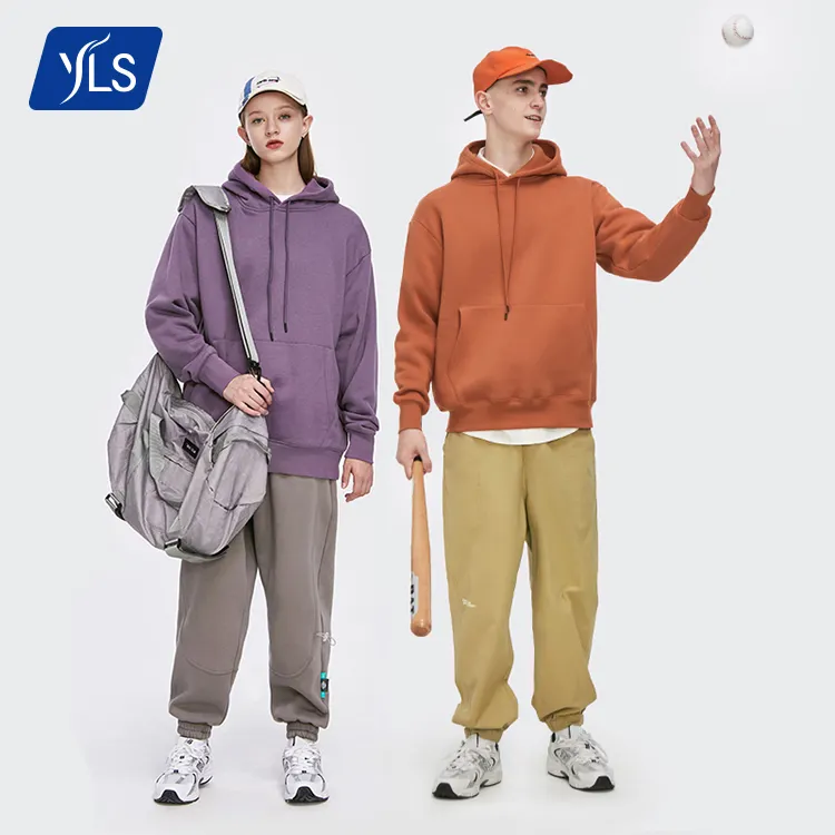 YLS Drop Ship High Quality Custom Logo Design Hoodies Sweatshirts Hip Hop Streetwear Oversized Men Fleece Blank Plain Hoodie