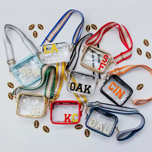 Clear PVC Game Day Crossbody <b>Bag</b>, OEM/ODM Custom Factory, Stadium-Approved Embroidered Letter Purse - Product Image 1