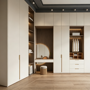<span class=keywords><strong>Armoire</strong></span> de chambre à coucher en bois naturel RTA (prête à assembler) avec tiroirs et tringle de suspension pour la décoration intérieure – Fabrication OEM/ODM - Product Image 2