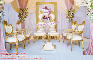 Meubles de mariage en argent argenté argenté, 4 pièces, Sofa italien blanc, avec chaises, nouveau design - Product Image 6