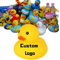 Mini-canard en caoutchouc personnalisé avec logo sur mesure, jouet de bain flottant sonore, canard sûr pour le jeu aquatique, idéal comme cadeau promotionnel ou souvenir