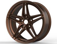 Roue en aluminium forgé de course à cinq rayons haute performance 17 18 19 pouces PCD 5X100 5X112 5X114.3 roue en alliage