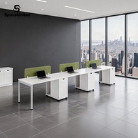 Poste de travail pour employés SpaceUnited, bureau avec cloison, poste de travail informatique, structure en acier, mobilier modulaire