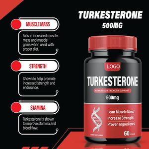 Cápsulas de turkesterona para mejorar la biodisponibilidad, comprimidos con extracto en polvo, 10%, 40%, 500Mg, Etiqueta Privada - Product Image 2