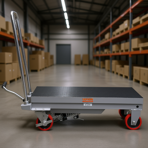 Vevor Hydraulic Scissor Lift <b>Table</b> Cart 28.5 In Lifting Height Manual Single Scissor Lift 4 Non Slip <b>Wheels</b> Gray - Product Image 2