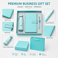 Bedrijfsgeschenkset met aangepast logo, paraplu, notitieboek, pen, USB-stick, luxe geschenkverpakking, lage minimale bestelhoeveelheid