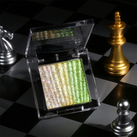 Palette de fards à paupières personnalisée en gros, effet chrome durable, arc-en-ciel, imperméable, dégradé rayé vertical, effet caméléon, marque privée
