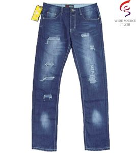 GZY批发男士牛仔裤牛仔布损坏紧身蓝色牛仔裤长裤中国 - Product Image 4