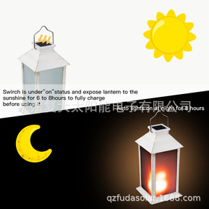 <b>Solar</b> Flame <b>Lantern</b> Led Wall Mount Outdoor Garden Light With Battery Included - Product Image 5
