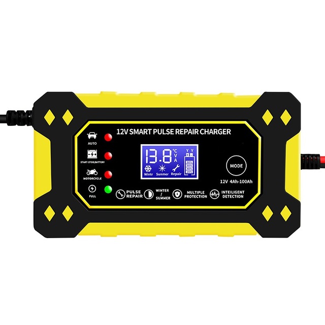 Car Battery Charger 12V6A Smart pulse repair motorcycle battery start stop lead-acid battery charger