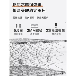 Jinglan Coconut Fiber Latex Spring <b>Mattress</b> 24cm Thick Lily Shape With Back <b>Support</b> Antibacterial Knitted Fabric Medium Firm - Product Image 3