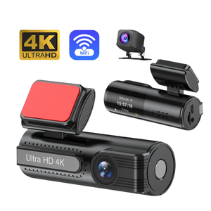 汽车行车记录仪夜间版 GPS 4K+1080P 黑匣子 DVR 迷你双镜头停车模式 Wifi 行车记录仪 - Product Image 1