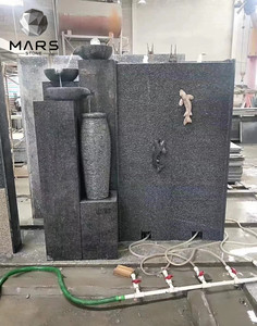 Fuente de <span class=keywords><strong>agua</strong></span> de jardín de granito negro, cascadas de piedra, caída de <span class=keywords><strong>agua</strong></span> - Product Image 5