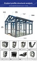 Véranda moderne en verre trempé laminé triangulaire en alliage d'aluminium, insonorisée, à énergie solaire, écologique, pour chambre extérieure