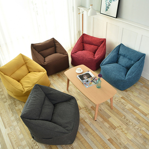 High-End Linen Pink <strong>Grey</strong> Adult <strong>Bean</strong> <strong>Bags</strong> Huge Lounger Giant Cover Without <strong>Beans</strong> - Product Image 2