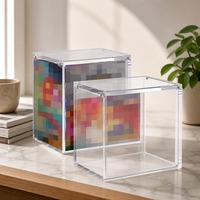 Boîte de présentation en acrylique personnalisée pour cartes à collectionner, fermeture magnétique transparente, protection UV, boîte de rangement et de présentation pour cartes à collectionner
