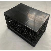Caisse de rangement empilable et pliable de 24 QT pour légumes, fruits et lait, avec couvercle en plastique, conteneurs de rangement de style campagnard avec poignées