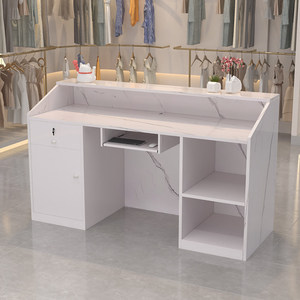 <span class=keywords><strong>Comptoir</strong></span> de réception commercial en bois durable pour magasin de vêtements, salon de beauté, salon de coiffure - Design moderne minimaliste, démontable - Product Image 1