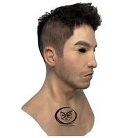 Masques de tête en silicone réalistes faits à la main, design personnalisé en usine, avec cheveux et barbe, haute simulation, aspect réaliste, masque de fête