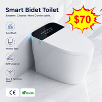 Bidet intelligent certifié CE RoHS avec chauffage instantané, chasse d'eau automatique, sécheur à air chaud et lumière de nuit LED