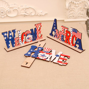 New cross-border product: DIY wooden assembly ornament for US Independence Day, suitable for desktops, <b>window</b> <b>displays</b>, and - Product Image 1