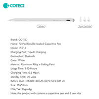 COTECI Tilt basınç Palm ret manyetik USB C şarj iPad için evrensel Tablet kapasitif kalem Stylus kalem
