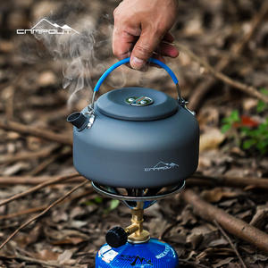 กาต้มน้ำกลางแจ้ง Campout ขนาด 1.4 ลิตร ทำจากอะลูมิเนียม พกพาสะดวก พร้อมเตา  สีเทาเข้มเคลือบอะโนไดซ์ - Product Image 1
