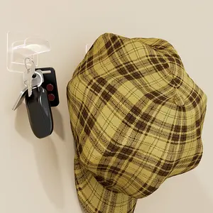 Toptan şeffaf yapıştırıcı beyzbol şapkası raf Minimalist duvar ve kapı banyo kullanımı için depolama için ekran kancaları
