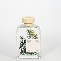 Bouteilles vides en verre transparent de 200 ml pour diffuseur à bâtonnets avec bouchon en caoutchouc - Cadeaux de luxe pour anniversaires et mariages