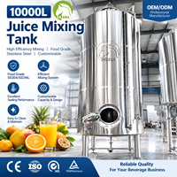 Cuve de mélange de boissons personnalisée avec agitateur pour l'industrie agroalimentaire, les boissons alcoolisées, le traitement des jus et des boissons gazeuses