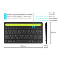 Nuevo Teclado Inalámbrico Mini Ultrafino Recargable de 78 Teclas con Inclinación Ajustable, Soporte de Doble Ranura, Interruptor de Tijera Silencioso, 2.4Ghz para