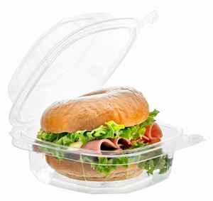 Tamper Evident 6x6 Contenedor de plástico Clamshell Materiales reciclados Display Ready Box para sándwiches Ensaladas y uso alimentario - Product Image 5