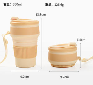 Bouteille d'eau pliable en silicone de qualité alimentaire avec logo personnalisé, tasse d'eau portable pliable pour l'extérieur, bouteille de sport résistante de 350 ml - Product Image 5