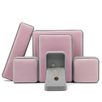 Boîte à bijoux en velours personnalisée avec logo, boîte de rangement de luxe pour boucles d'oreilles, bracelets, colliers et bagues, vente en gros