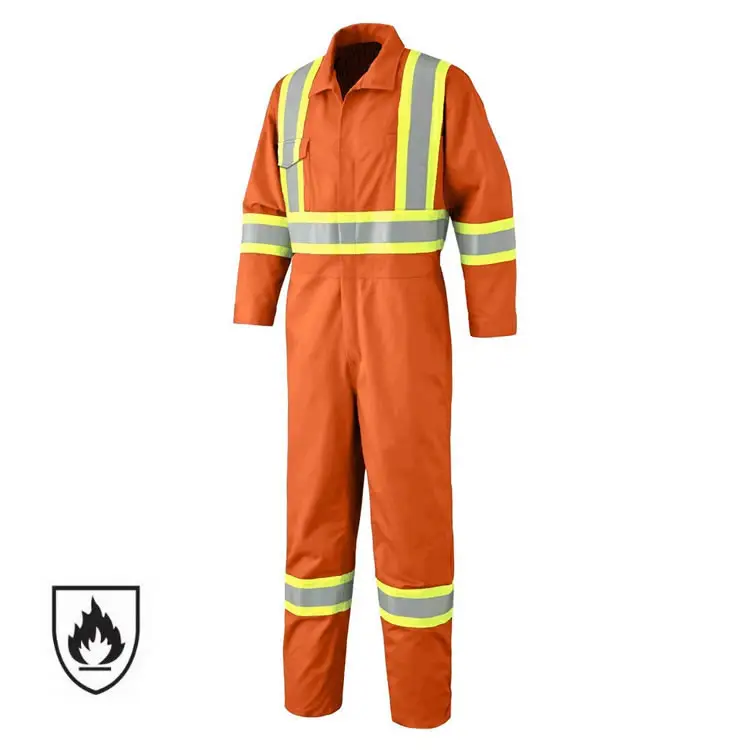 Hot Sale 100% Cotton Orange X Back Reflective Welding FR Fire Retardant Flame Resistant Coverall