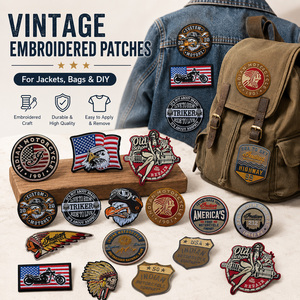 Set de Parches Retro para Motociclistas, Estilo Clásico 2020, Live to Ride America Highway 99, Bordados para <span class=keywords><strong>Coser</strong></span> - Product Image 2