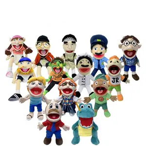 AL 2024 Funny Human Educational Jeff Feebee Plush Toys Hand Puppet Open Mouth Boy Jeff Girl Feebee doll