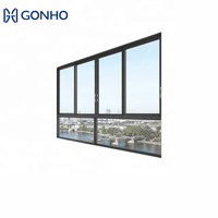 Fenêtre coulissante horizontale GONHO en alliage d'aluminium moderne avec garde-corps, vitrage simple, écoénergétique et coupe-vent