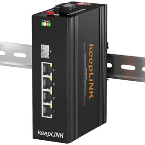 KeepLiNK กิกะบิต5พอร์ต100 1000Mbps OEM PoE Switch สำหรับใช้กลางแจ้งระบบกล้องวงจรปิดกล้อง IP