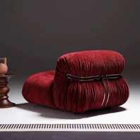 Fauteuil simple Soriana Hippo en acier avec dents décoratives, en tissu chenille, pour salon, chambre ou appartement