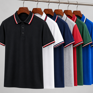 Camiseta Polo para Hombre con Cuello en Contraste, Manga Corta, Algodón Piqué, Informal, Uniforme de Equipo, Proveedor de Ropa con Logotipo Personalizado - Product Image 1