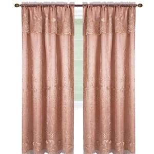 Vendita calda ricamato <span class=keywords><strong>floreale</strong></span> del modello del merletto con <span class=keywords><strong>tende</strong></span> mantovana blush - Product Image 1