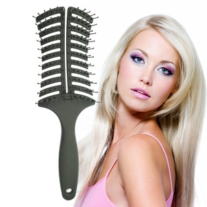 Poignée de revêtement en caoutchouc de marque privée, Long et épais, en Nylon, trou de ventilation, brosse à cheveux, barbe à cheveux incurvée - Product Image 2