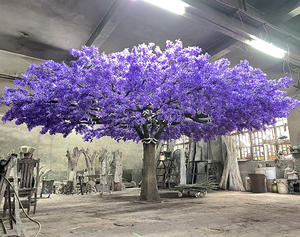 Arbre artificiel de 3 m de hauteur et 6 m de largeur, <span class=keywords><strong>cerisier</strong></span> artificiel violet, fleurs en soie, arbre fleuri très grand et imposant, décoration - Product Image 2