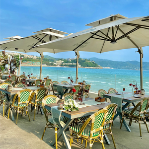 Sedia da Ristorante in Rattan Impilabile per Esterni, con Copertura, per Cortili, Caffè all'Aperto, Giardini e Bar Domestici - Product Image 2