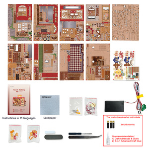 Tonecheer Promotion : Maison de poupée miniature en bois 3D à construire soi-même, thème boulangerie, avec insert photo, pour modélisme et cadeaux - Product Image 5