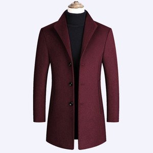 Manteau mi-long décontracté de couleur unie pour hommes, nouvelle collection 2023 de haute qualité pour jeunes - Product Image 5